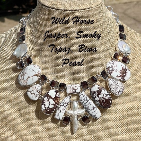 Uniquely Chic Boutique 1 Jewelry Wild Horse Jasper Necklace Smoky
